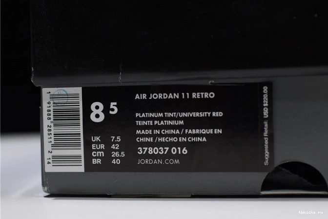 Rep TB Jordan Air 378037-016 Retro 11 Tint Platinum 0718